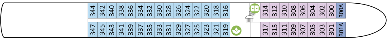 Deckplan Flusskreuzfahrtschiff DCS Amethyst 1 Mitteldeck