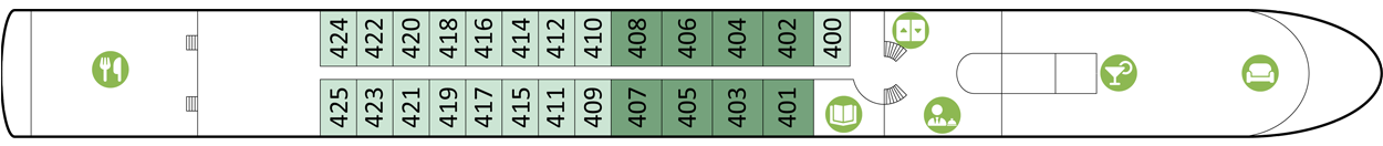 Deckplan Flusskreuzfahrtschiff DCS Amethyst 1 Oberdeck