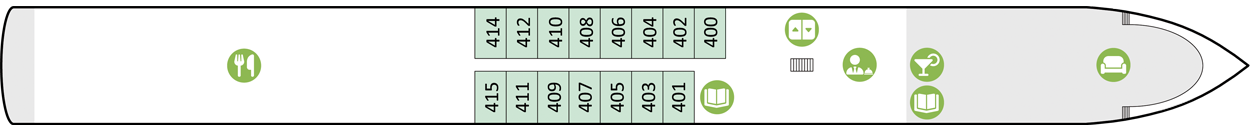 Deckplan Flusskreuzfahrtschiff DCS Amethyst 2 Oberdeck
