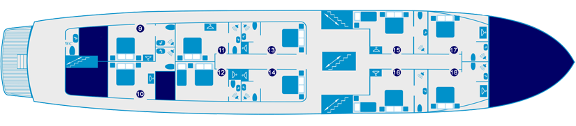 Deckplan  MS Mama Marija Hauptdeck