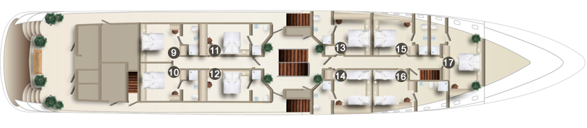 Deckplan  MS Oscar Hauptdeck