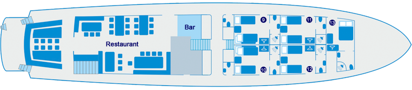 Deckplan  MS Splendid Hauptdeck